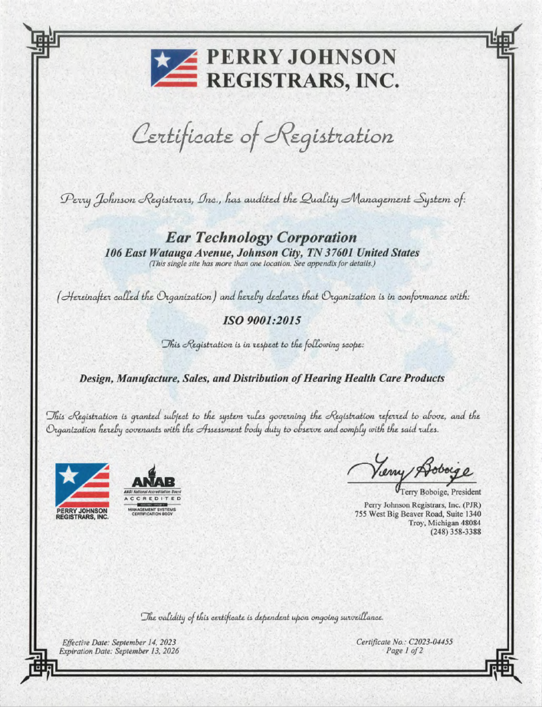 ISO Certificate of Registration 2023-2026