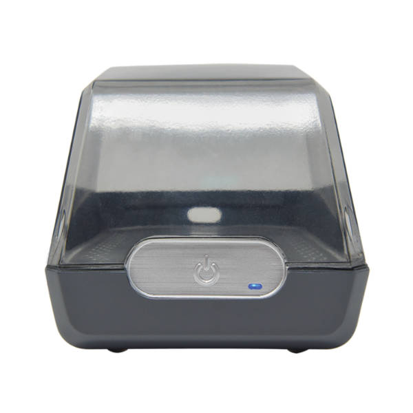 Dry Boost UV hearing aid dryer featuring a compact black and silver design.