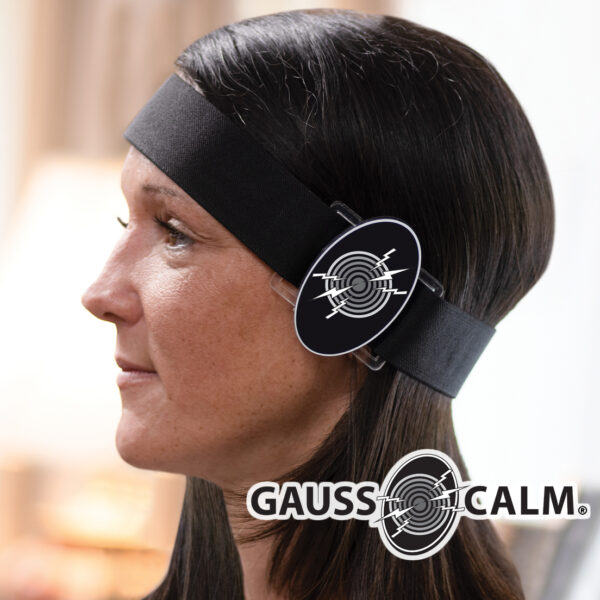 Lady wearing GaussCalm on ear - Tinnitus Relief Device | Ear Tech Corporation